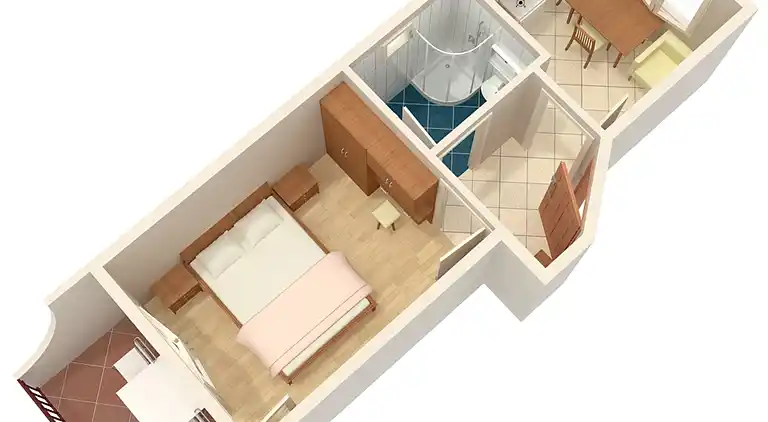 1-Zimmer-Ferienwohnung mit Balkon und Meerblick Baska Voda,