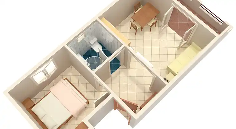1-Zimmer-Ferienwohnung mit Terrasse und Meerblick Baska