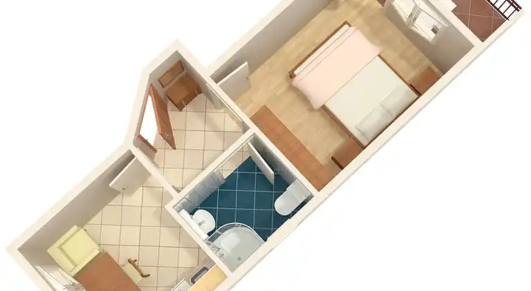 1-Zimmer-Ferienwohnung mit Balkon und Meerblick Baska Voda,