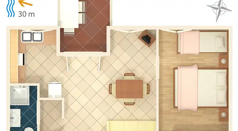 1-Zimmer-Ferienwohnung am Strand Brodarica (Sibenik)