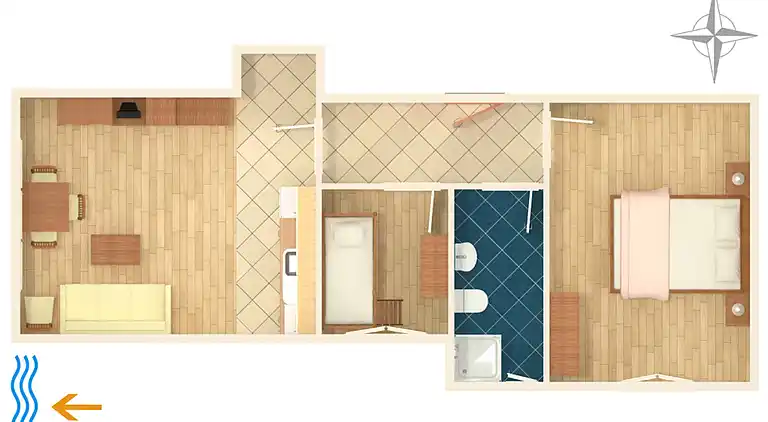 2-Zimmer-Ferienwohnung mit Klima Punat, Krk (A-5343-b)