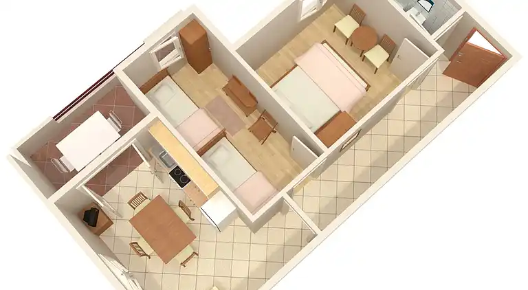 Two bedroom apartment with terrace and sea view Stari Grad,