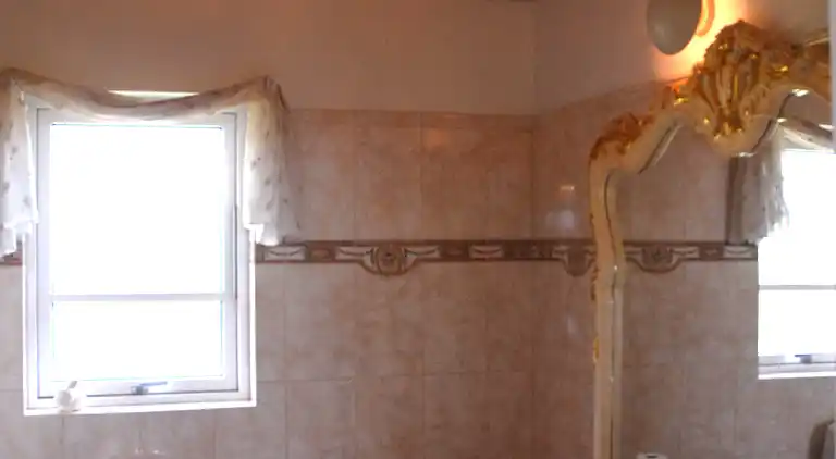 Vidunderlig udsigt over hav, marker og skov.