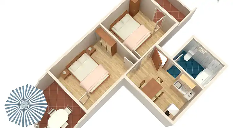 2-Zimmer-Ferienwohnung am Strand Zubovici, Pag (A-4125-d)