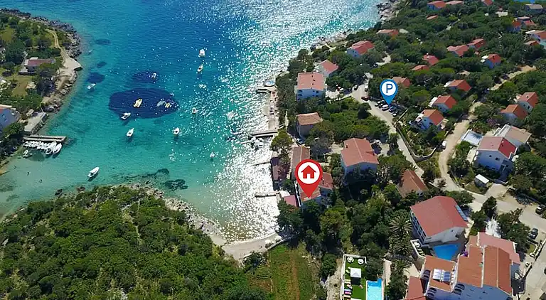 2-Zimmer-Ferienwohnung am Strand Potocnica, Pag (A-222-a)