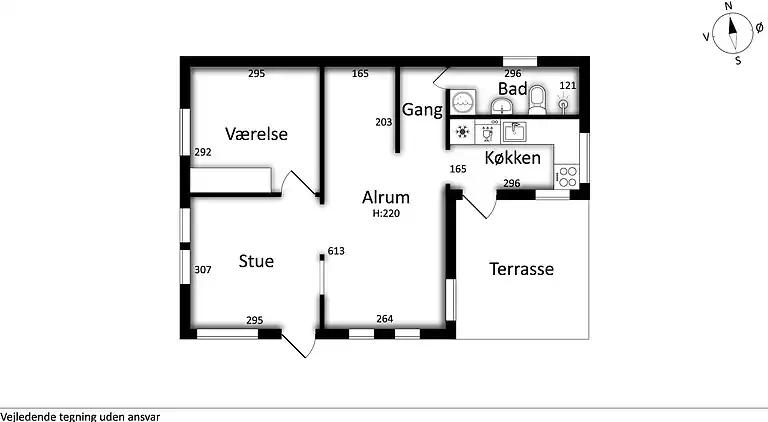 Klassisk sommerhus ved badestrand i Boderne