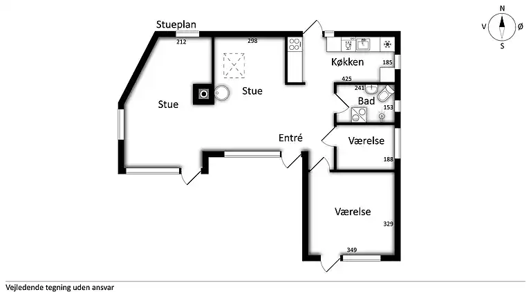Udsigt til hav og natur i hyggeligt sommerhus