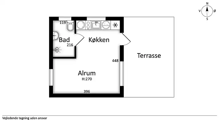 Gemütliches kleines Nebengebäude mit Meerblick