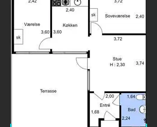 Schönes Ferienhaus in Allinge für 6 Gäste