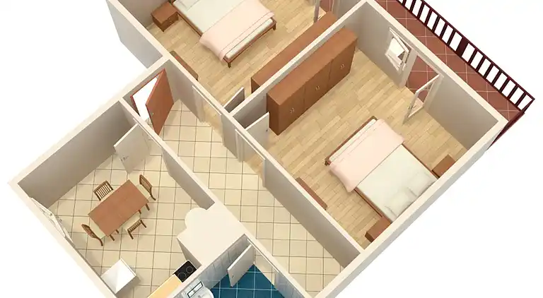 Two bedroom apartment near beach Privlaka (Zadar) (A-666-b)