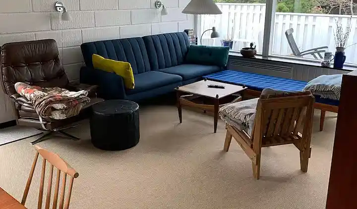 Feriehus ved stranden med hyggelig atmosfære