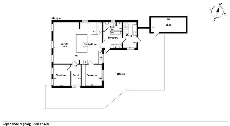 Ferienhaus mit Blick auf Meer und Hafen