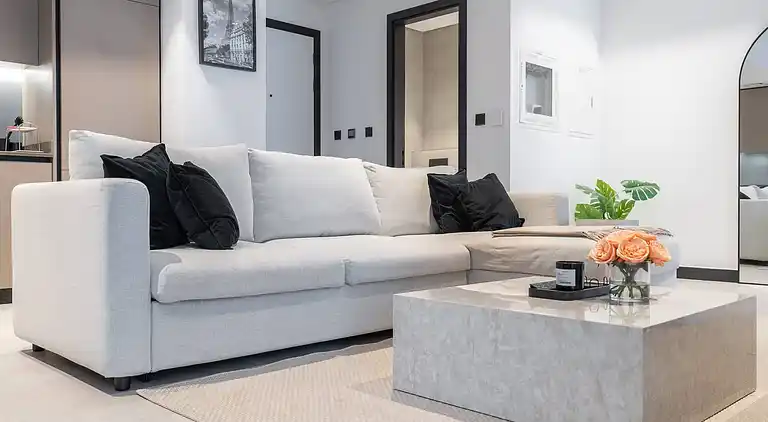 Geräumiges 1-Schlafzimmer, Blick auf Burj, Infinity-Pool und