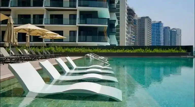 Geräumiges 1-Schlafzimmer, Blick auf Burj, Infinity-Pool und