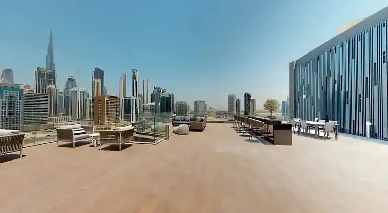 Geräumiges 1-Schlafzimmer, Blick auf Burj, Infinity-Pool und