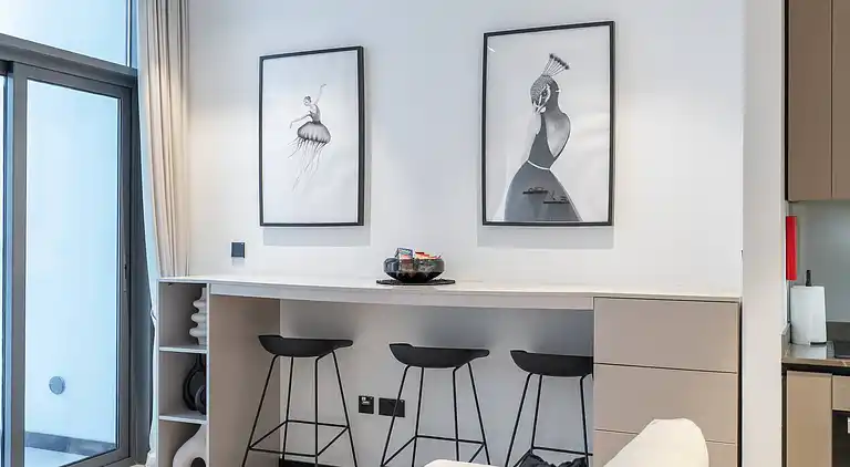 Geräumiges 1-Schlafzimmer, Blick auf Burj, Infinity-Pool und