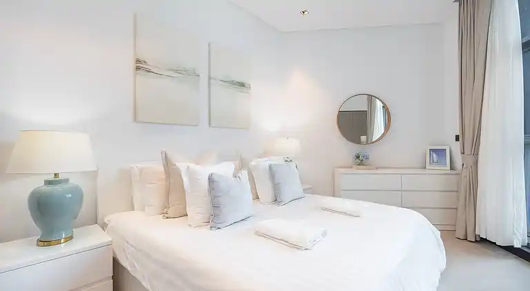 Geräumiges 1-Schlafzimmer, Blick auf Burj, Infinity-Pool und