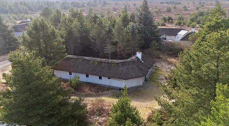 Skønt stråtækt sommerhus i naturskønt område.