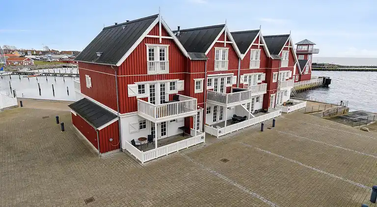 Schönes Ferienhaus mit Blick auf den Hafen