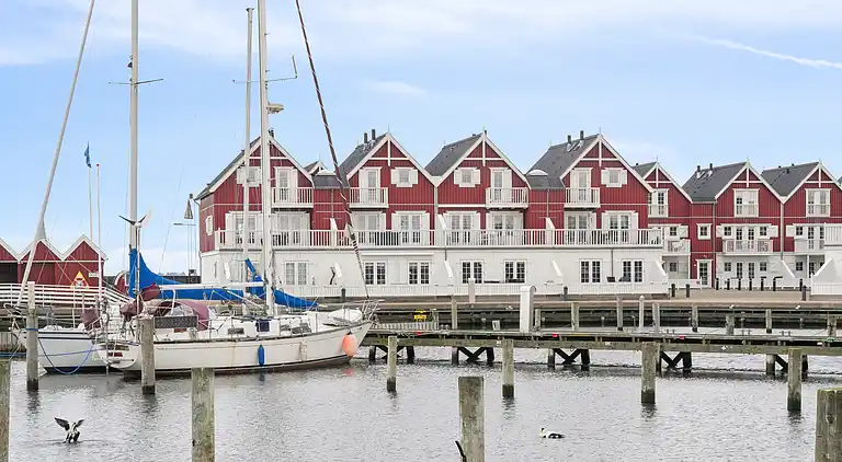 Schönes Ferienhaus mit Blick auf den Hafen