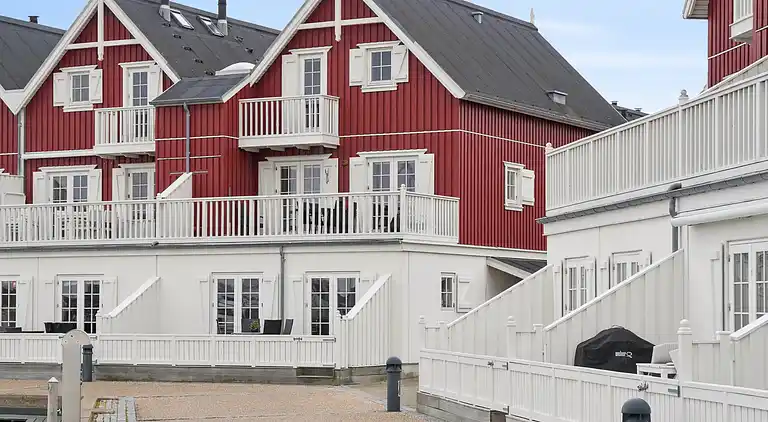 Schönes Ferienhaus mit Blick auf den Hafen
