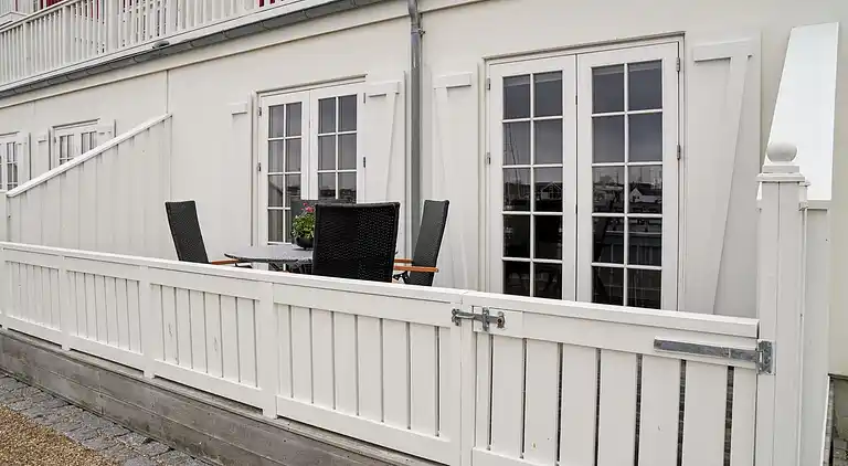 Schönes Ferienhaus mit Blick auf den Hafen