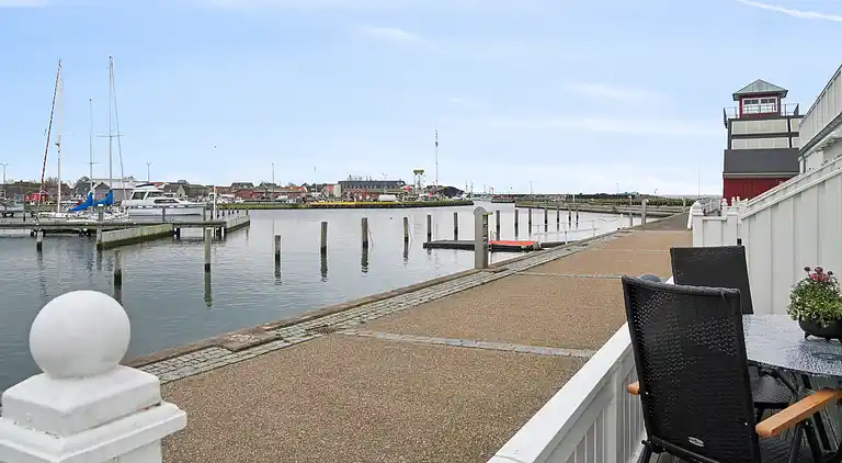 Schönes Ferienhaus mit Blick auf den Hafen