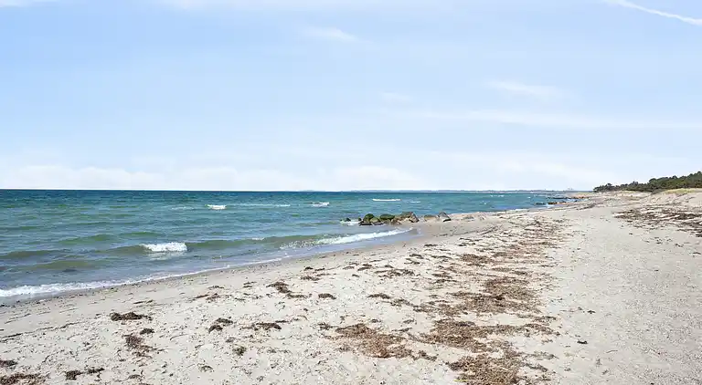 Mysig stuga vid Bjerge Strand