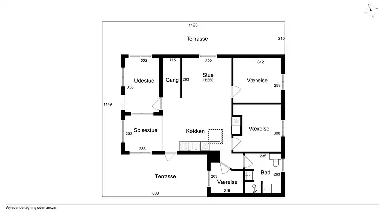 Helles Ferienhaus mit Meerblick