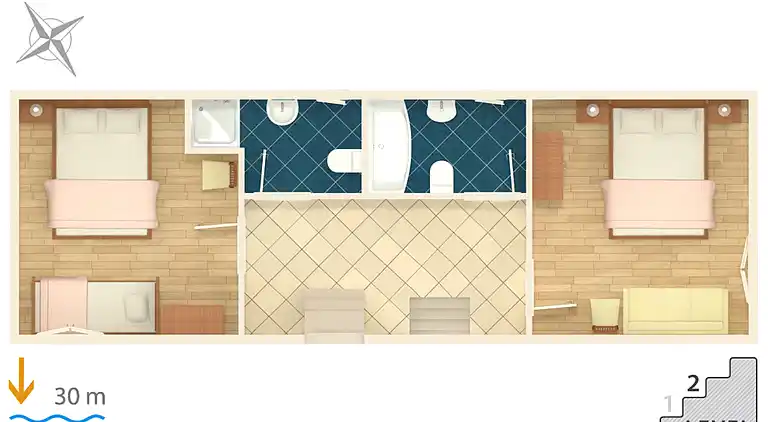 Komfortable Ferienwohnung am Strand Zubovici, Pag (A-4065-a)