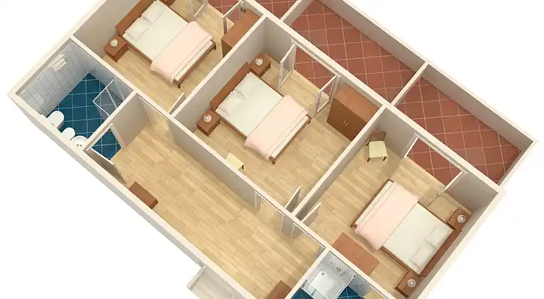 Komfortable Ferienwohnung am Strand Zubovici, Pag (A-4065-a)