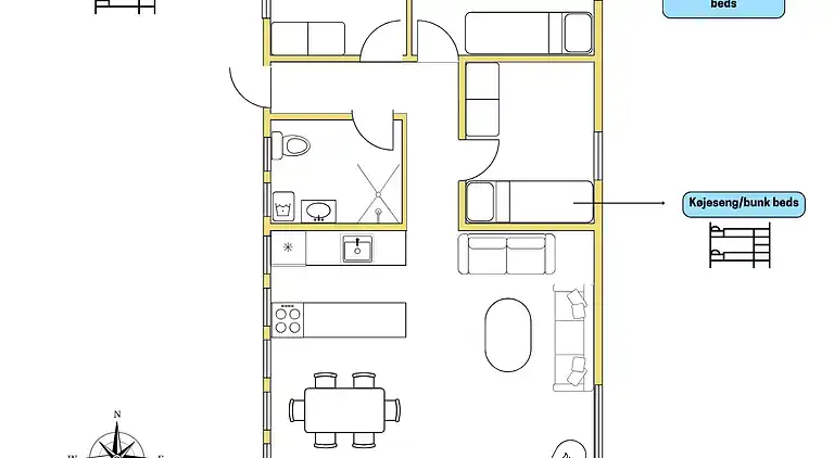 Feriehus nær strand og Fårup Sommerland