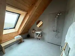 Blockhaus mit Blick auf Meer, Fjord und Lemvig