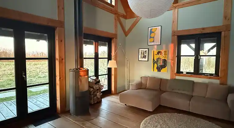 Blockhaus mit Blick auf Meer, Fjord und Lemvig