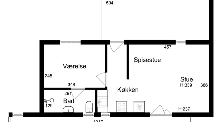 Lejlighed i Snogebæk tæt på stranden