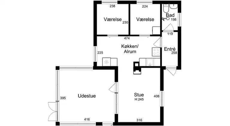 Skønt beliggende fritidshus i Melsted, Gudhjem