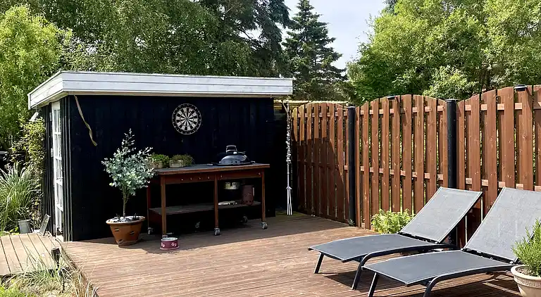 Strandnahes Refugium mit Garten und Sauna