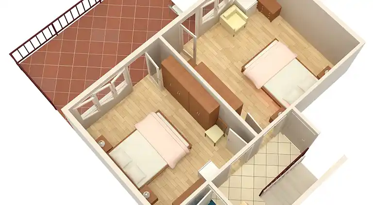 2-Zimmer-Ferienwohnung mit Terrasse und Meerblick Selce,