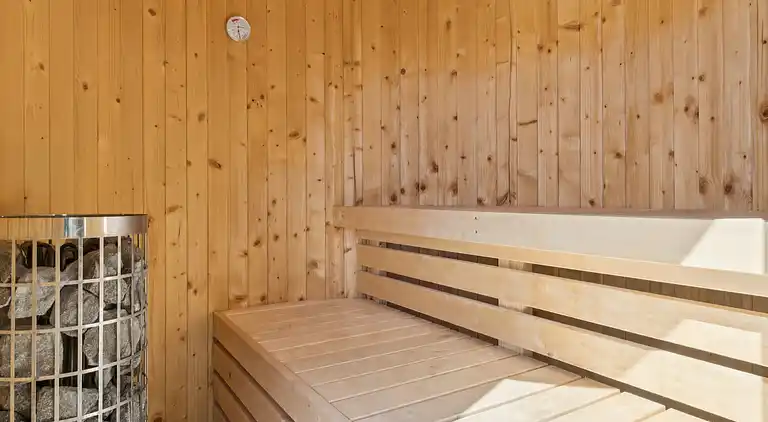 Ferienhaus mit Spa, Sauna und Meerblick