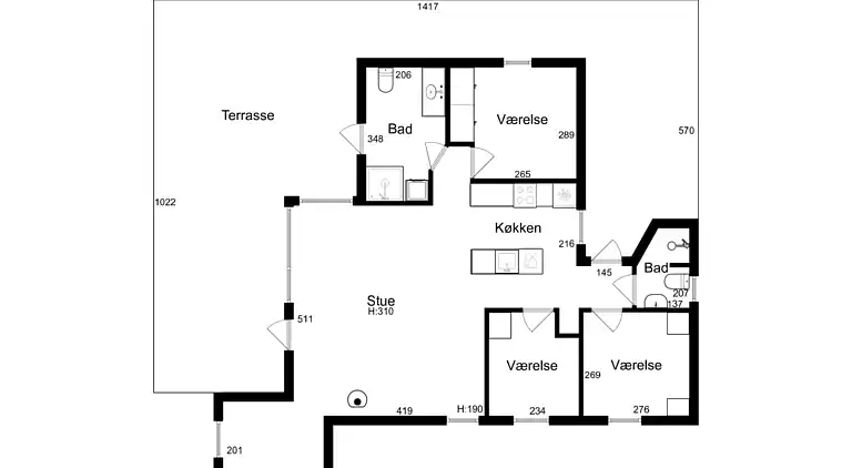 Stort nyere sommerhus med vildmarksbad v Vig Lyng