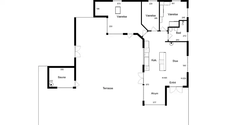 Moderne hus til kip med udespa og sauna 