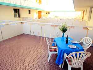 Seafront studio with balcony