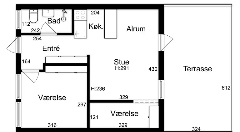 Lys feriebolig nær strand og pool i Dueodde