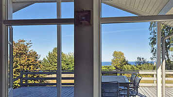 North Bornholm, sea view, sandy beach and rocks