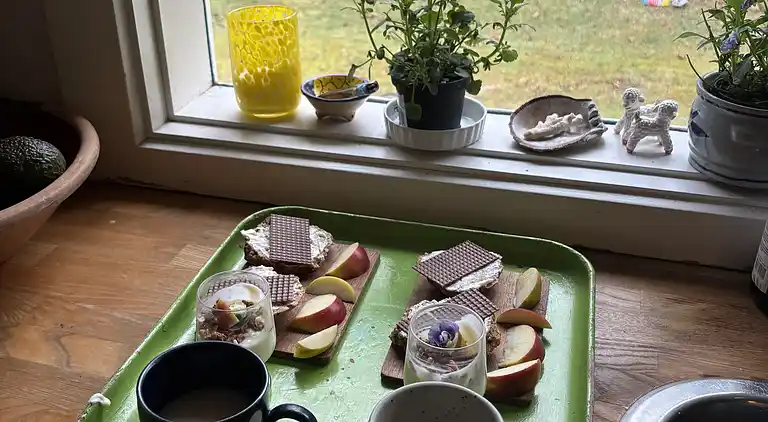 Sommerhus i naturen med ro, pejs og have