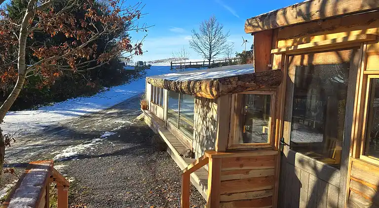 Luxuriöse walisische Holzhütte