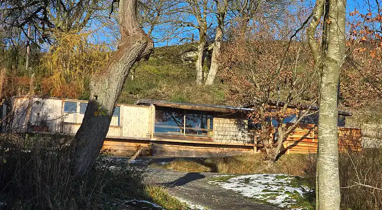 Luxuriöse walisische Holzhütte