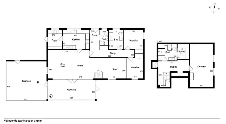 Afslappende feriebolig nær strand og havn.