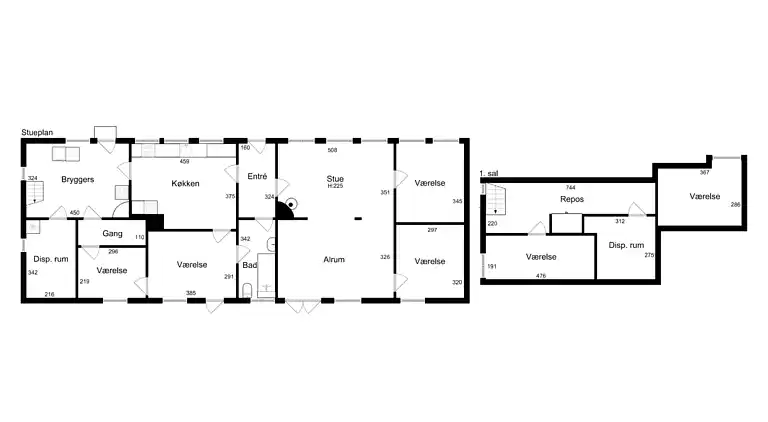 Idyllischer Hof von 1857 in Langelands Natur