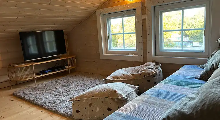 Moderne sommerhus med vildmarksbad og nær vandet